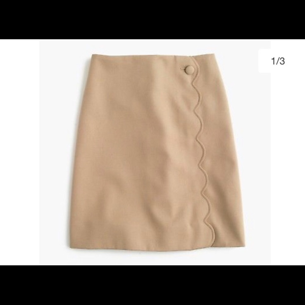 NWT Jcrew Scalloped Beige Skirt